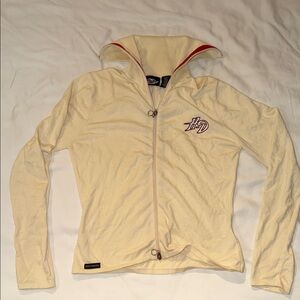 Harley-Davidson Cream Zip-Up Jacket with Embroidered Logo